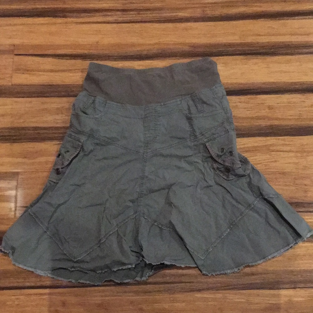 Army green maternity skirt